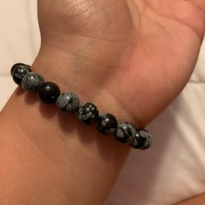 Unakite stone stretch bracelet